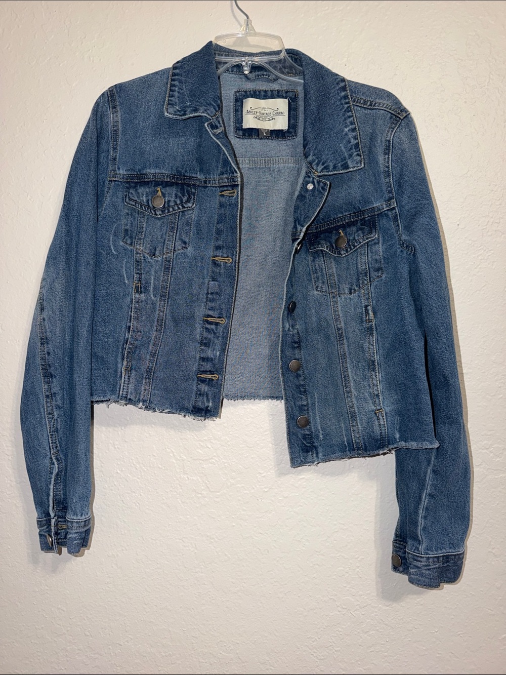 Ashley Vintage Charm Cutoff Jean Jacket Teachercore Denim jacket